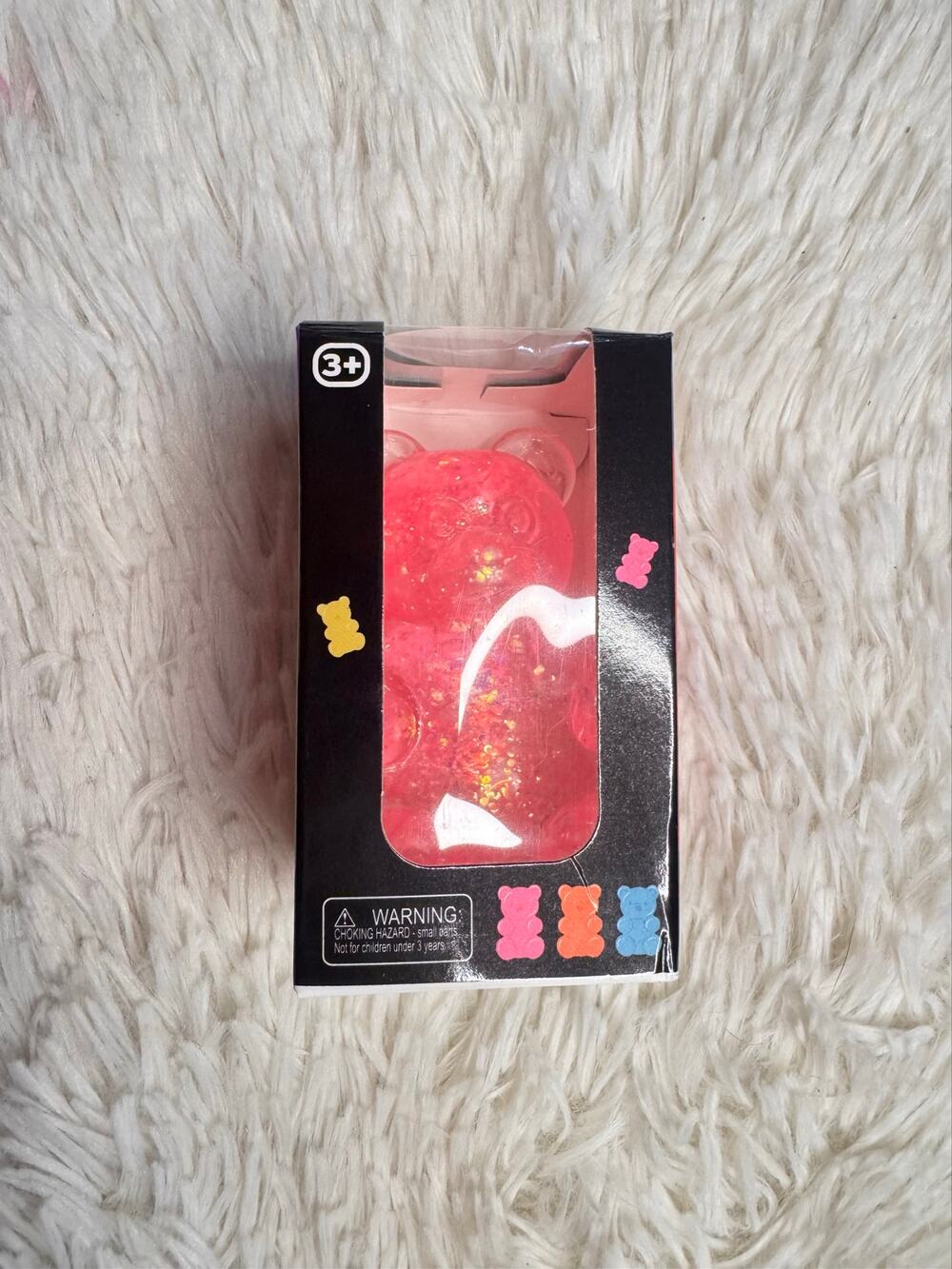 Glitter Gummy bear pink squishy low rebound